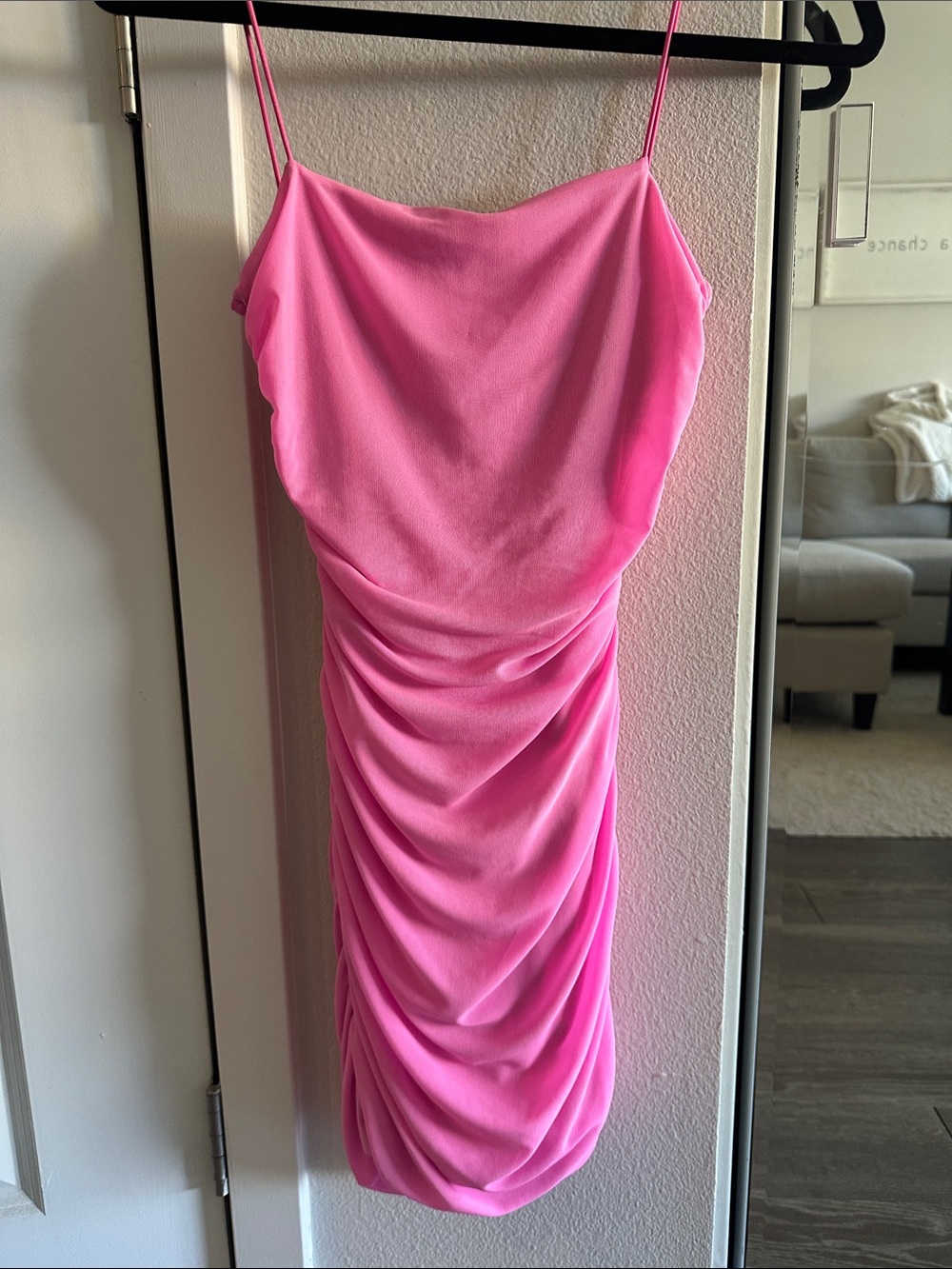 Princess Polly Hot Pink Ruched Cowl Mini Dress